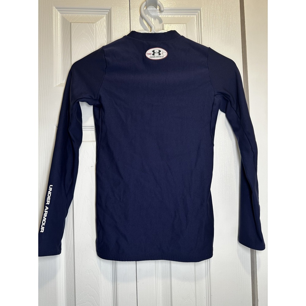 Under Armour Youth Medium ColdGear Mock Neck Baselayer - Navy Blue #129